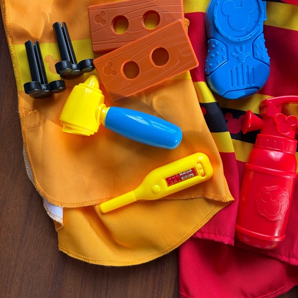 Disney Mickey Mouse Kids Dress Up Set Firefighter Doctor Construction 3 Costumes - Picture 4 of 10